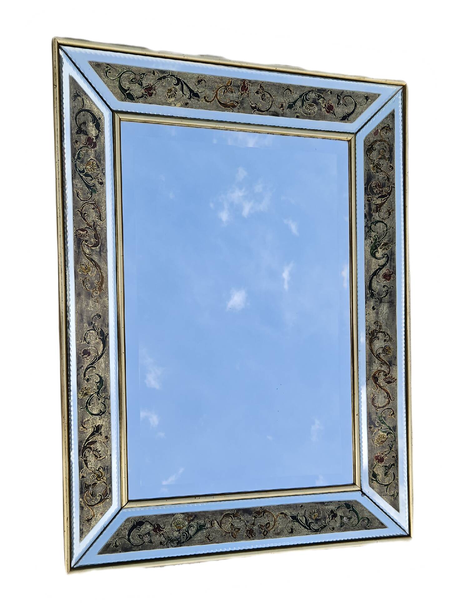 Miroir De Venise avec verre gravé decor floral