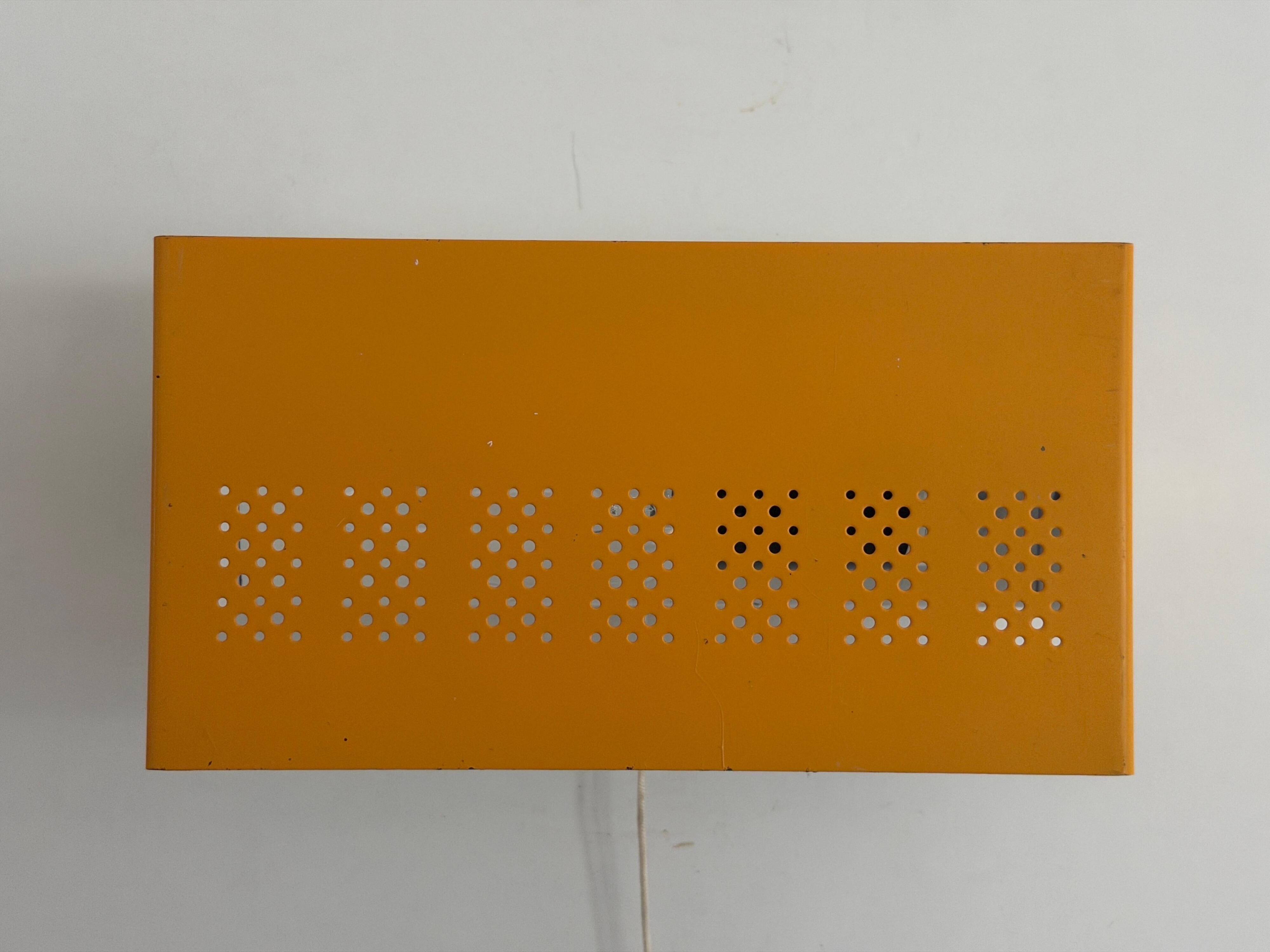 Pair of yellow metal wall lights from the mid-century by N Leuchten, 1960s, Germany.