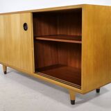 Buffet à portes coulissantes Erich Stratmann années 1960, orme