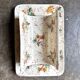 Lunéville asparagus dish in polychrome and gilded ironstone