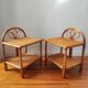 Pair of vintage rattan bedside tables - side tables