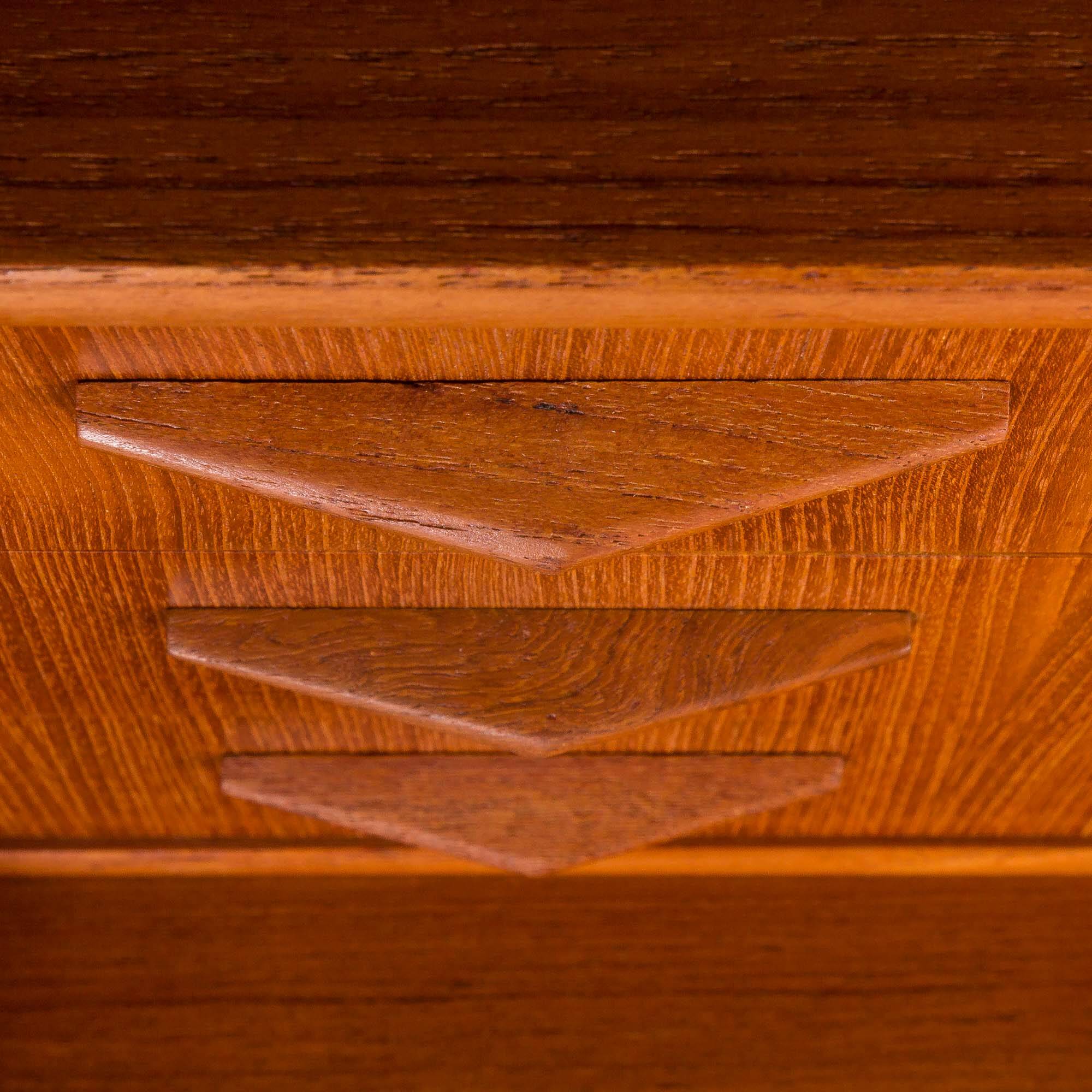 Danish teak mid century modern secretaire cabinet with a desk and vanity