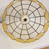Chandelier in mother-of-pearl and brass
