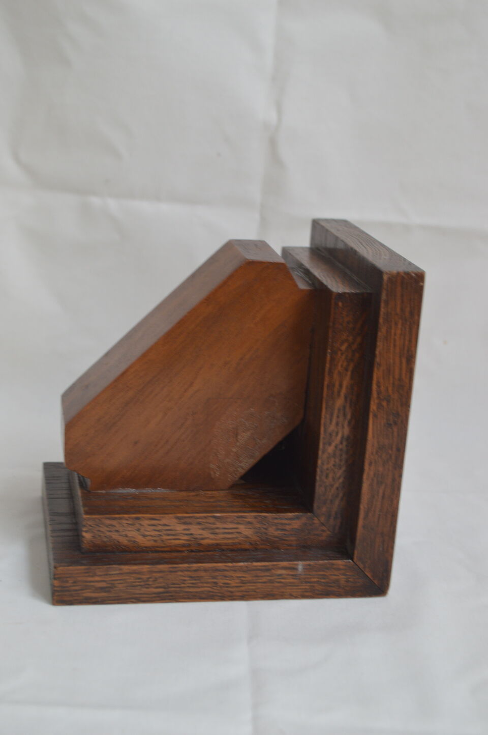 Paire de serre-livres vintage en bois