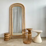 Rattan foot mirror with braces H:2m