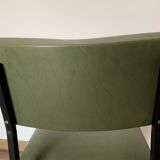 Chaise skaï vert et métal