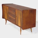 Vintage mid century sideboard in walnut with three drawers, 1960s