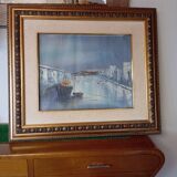 Marine painting under glass