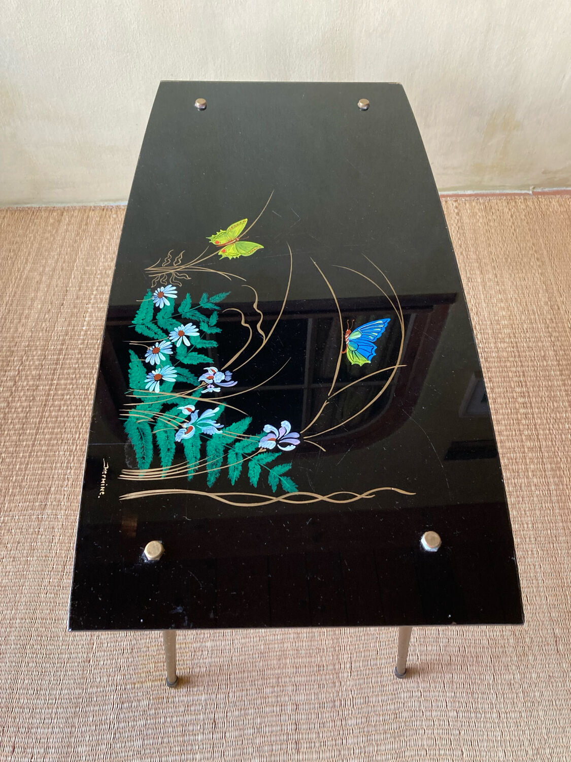 Vintage glass coffee table