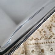 Plat rectangulaire, bannette en métal argenté