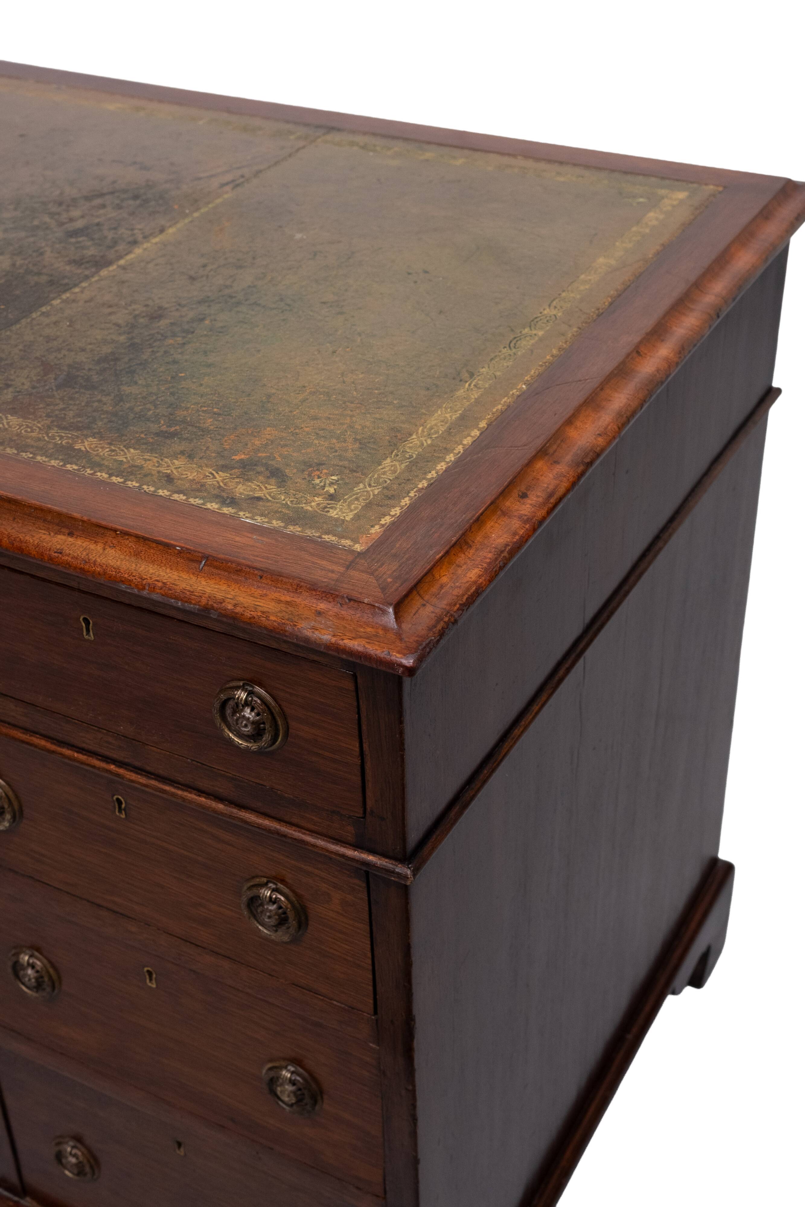 Antique English Mahogany pedestal Desk 1850s