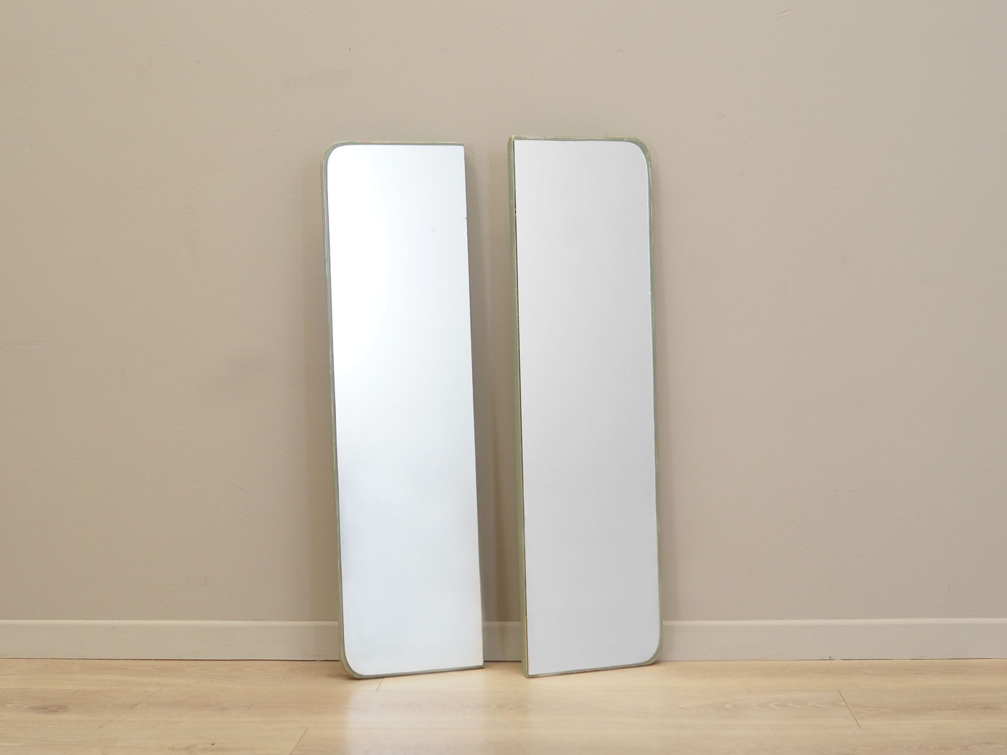 Set of two mirrors in pine frame 1970s Denmark