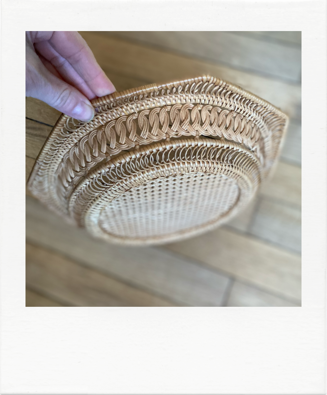 Woven natural fibre basket