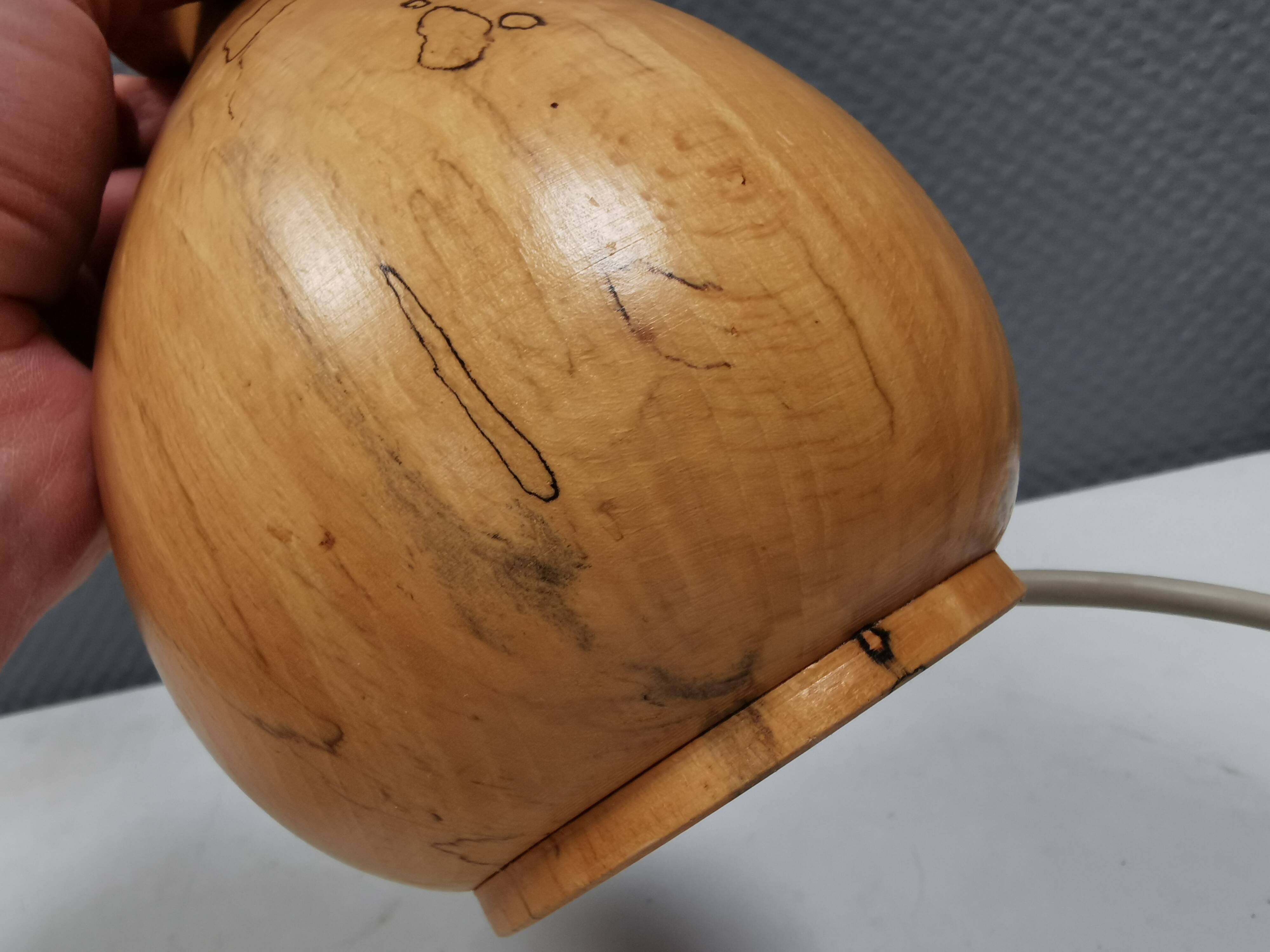 Danish lamp turned in pine wood with the most beautiful markings