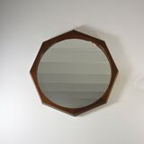 Italian octagonal teak mirror attributed to Campo & Graffi from the 1960's