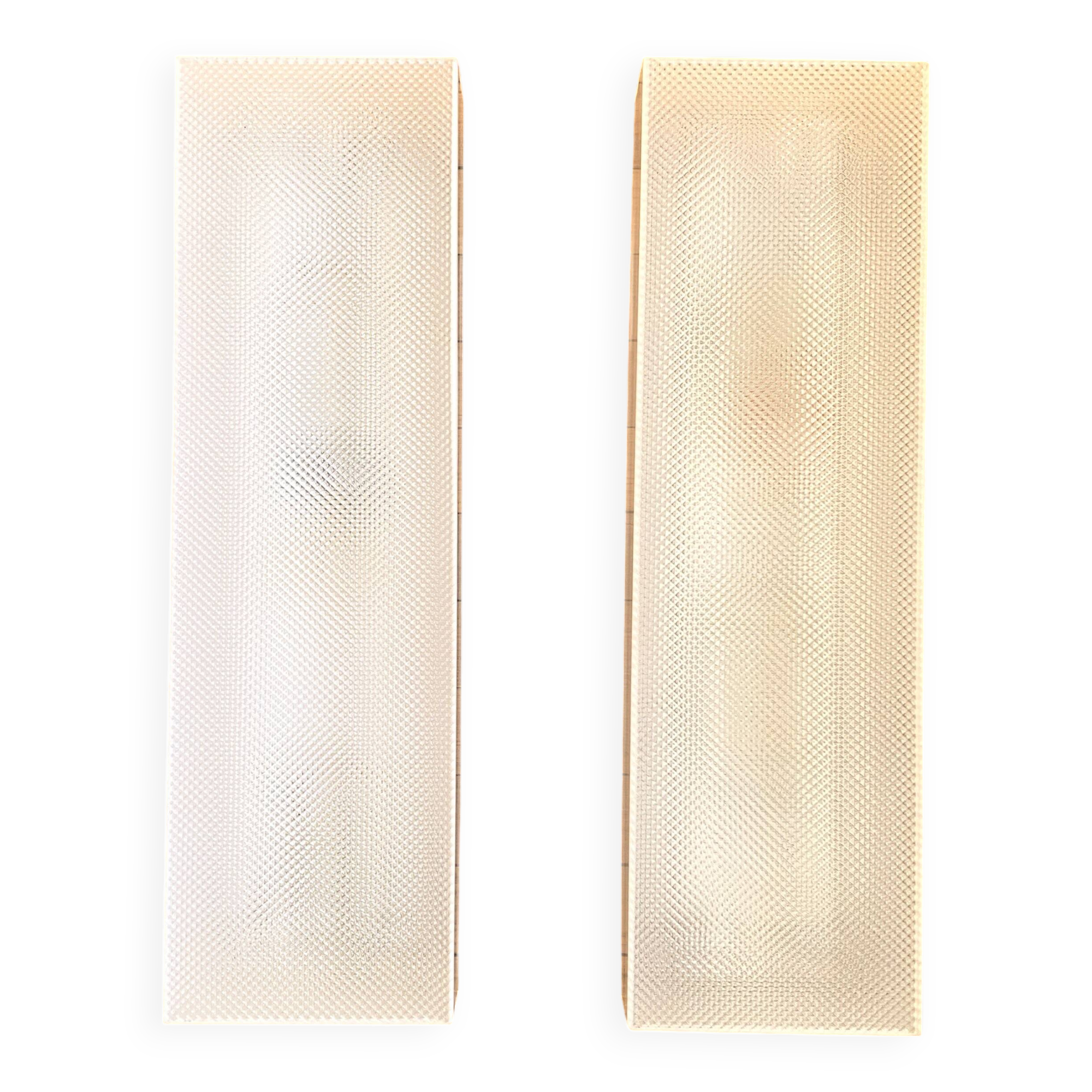Large pair of wall lights, light box, ceiling light in white plexiglass and neon tube LAMP-7393
