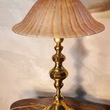 polished brass lamp 1970 glass paste lampshade vianne 56x35 elec ok