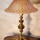 lampe laiton polie 1970 abat jour pate verre vianne 56x35 elec ok