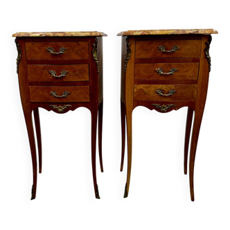 Pair of bedside tables, France early 20th century