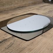 White glass and smoked glass mirror Italy