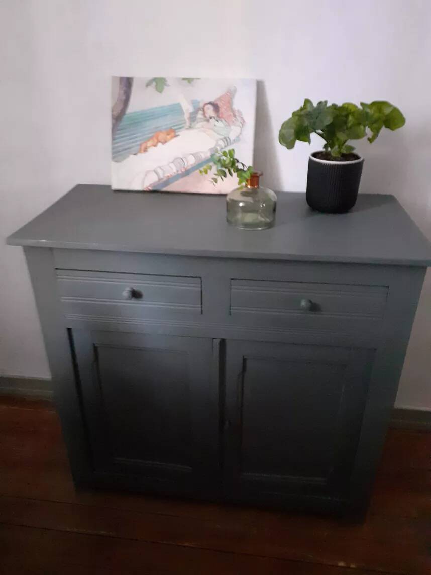 Vintage gray Parisian sideboard