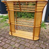 Rattan shelf with mirror