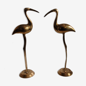 Duo grands ibis en laiton