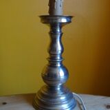Silver metal candle holder lamp