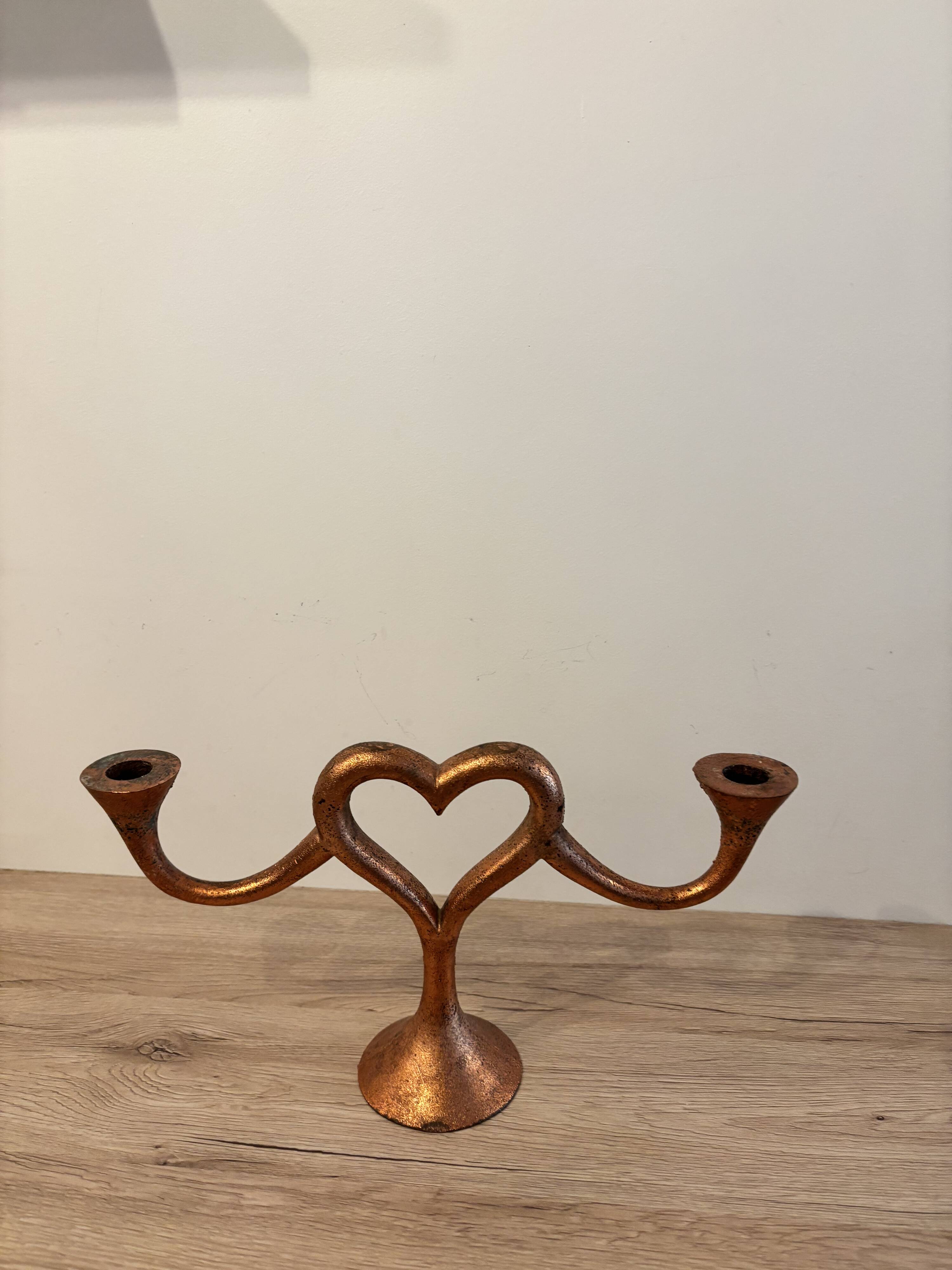 Copper heart chandelier