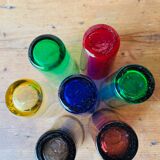 Set of 7 colored glasses 70s