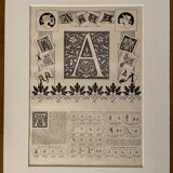 Alphabet letter A lithograph - 1900