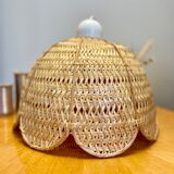 Suspension flower rattan wicker vintage