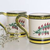 Pair of Henriot Quimper mugs