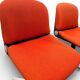 Paire de chaises vintage modèle 231/5 en tissu orange et aluminium par Wilkhahn