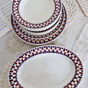 Part of a vintage Bandonviller faience table service, Joubert model, 14 pieces, early 20th century