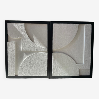 Diptych 3D abstract relief