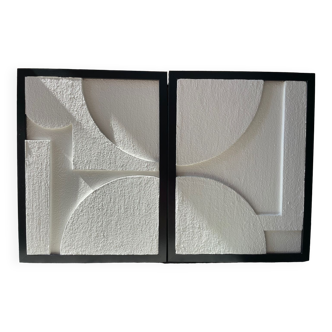 Diptyque 3D relief abstrait