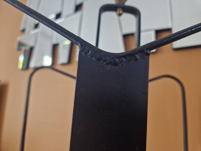 Jacques Adnet (1900-1984) - Black lacquered metal and brass magazine rack