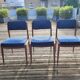 Set of 3 padded seat chairs