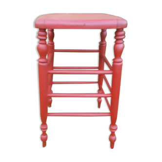 High stool in turned wood