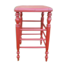 High stool in turned wood