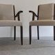 Pair of modernist mahogany bridge chairs from the 1940s/1950s
