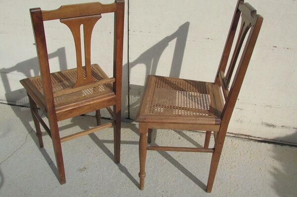Lot of 6 art deco chairs in walnut