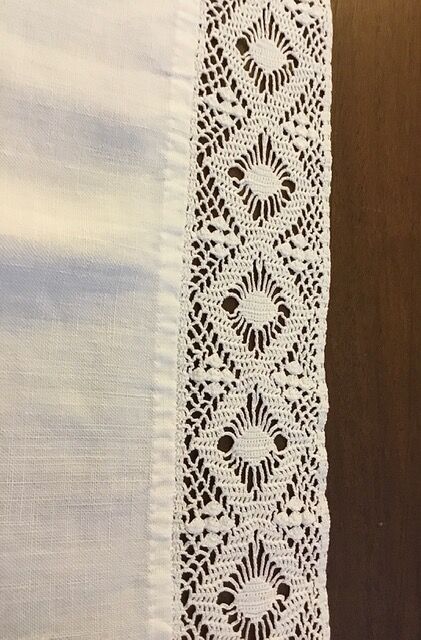 Old furniture top embroidery with spindle
