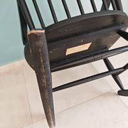Rocking Chair Black Wood Vintage 1960 — Scandinavian Style