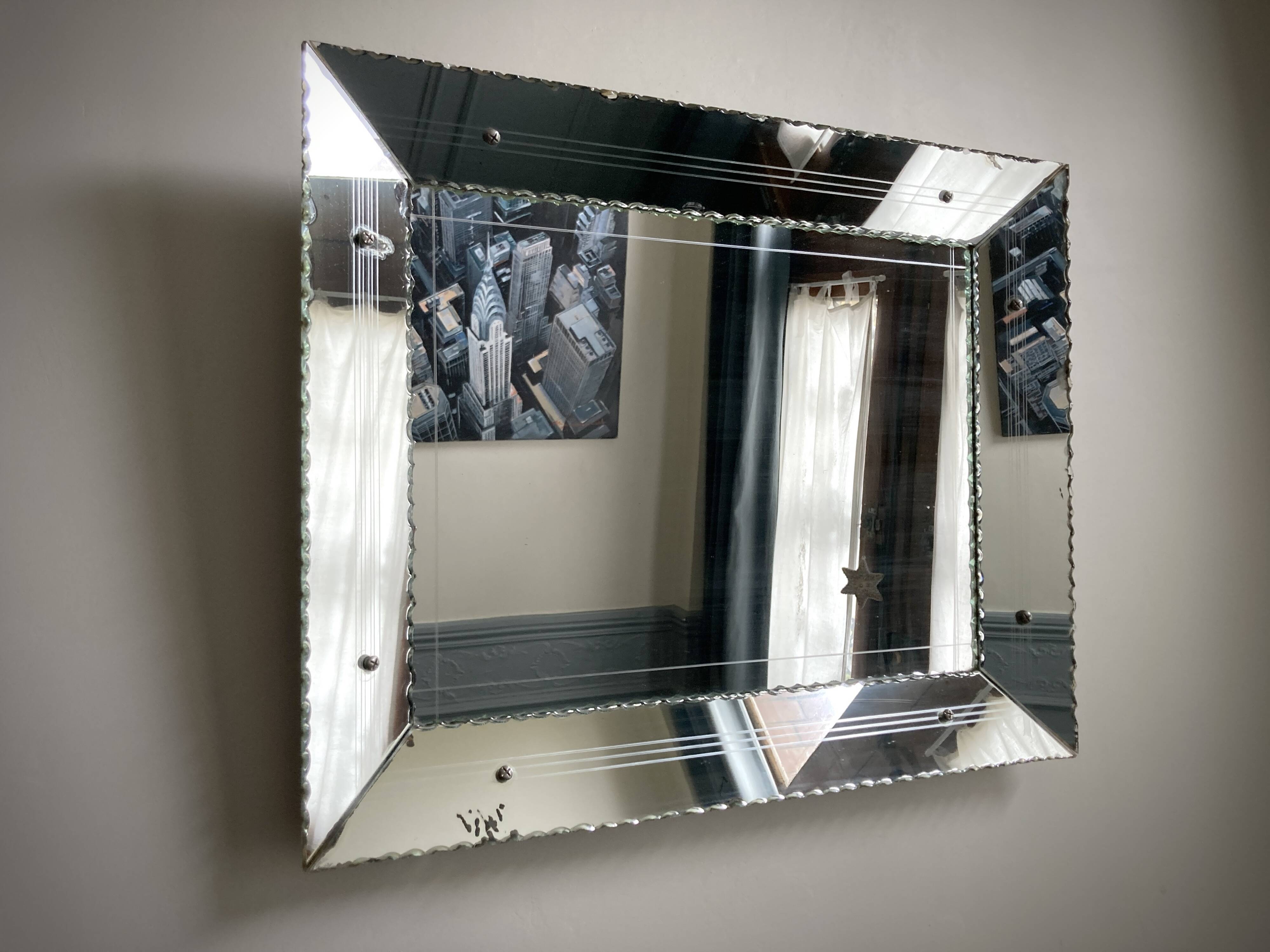 1940s mirror with glazing beads