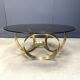 Vintage brass coffee table attributed to Knut Hesterberg, 1970s