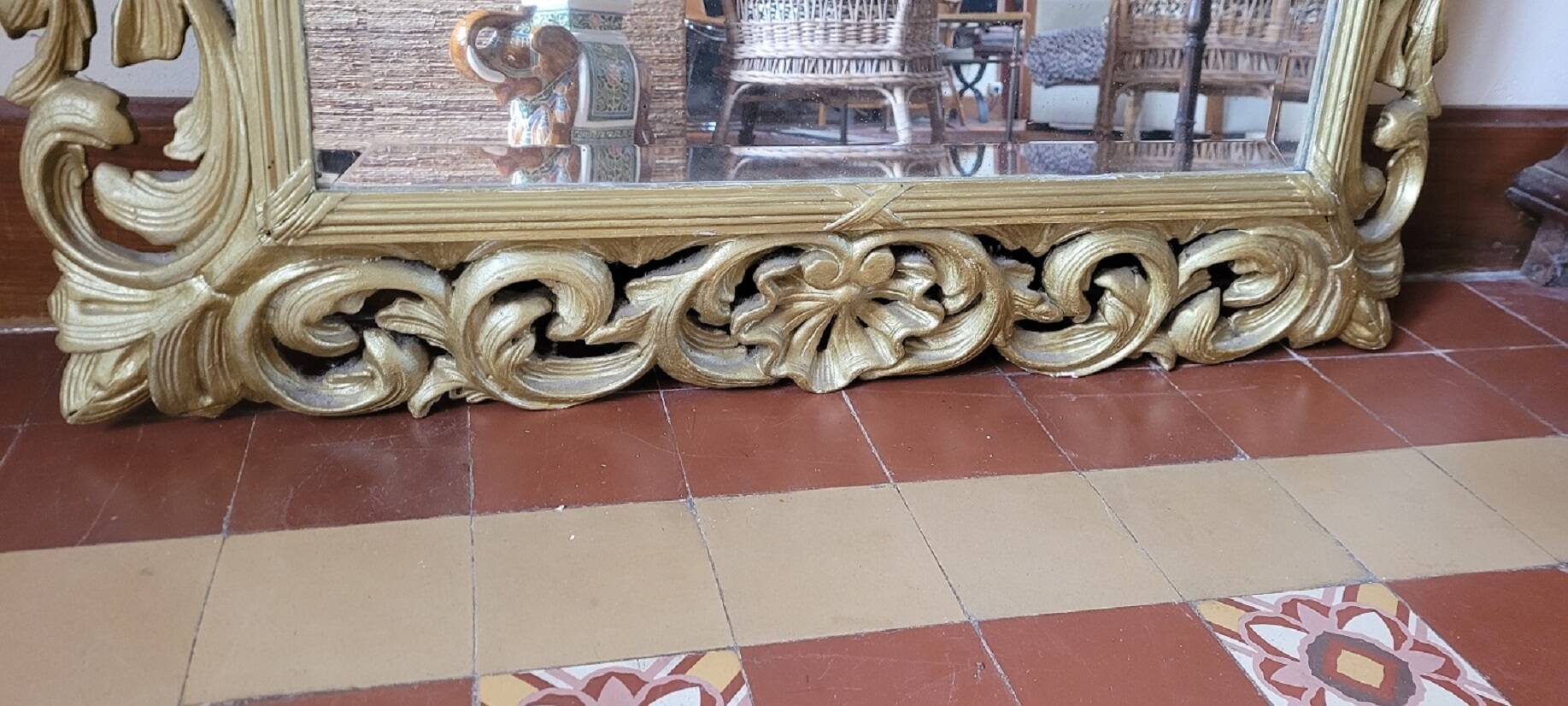 Gilded wood mirror, late 19th century