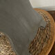 Small footrest bench in solid wood with a slate grey patina.