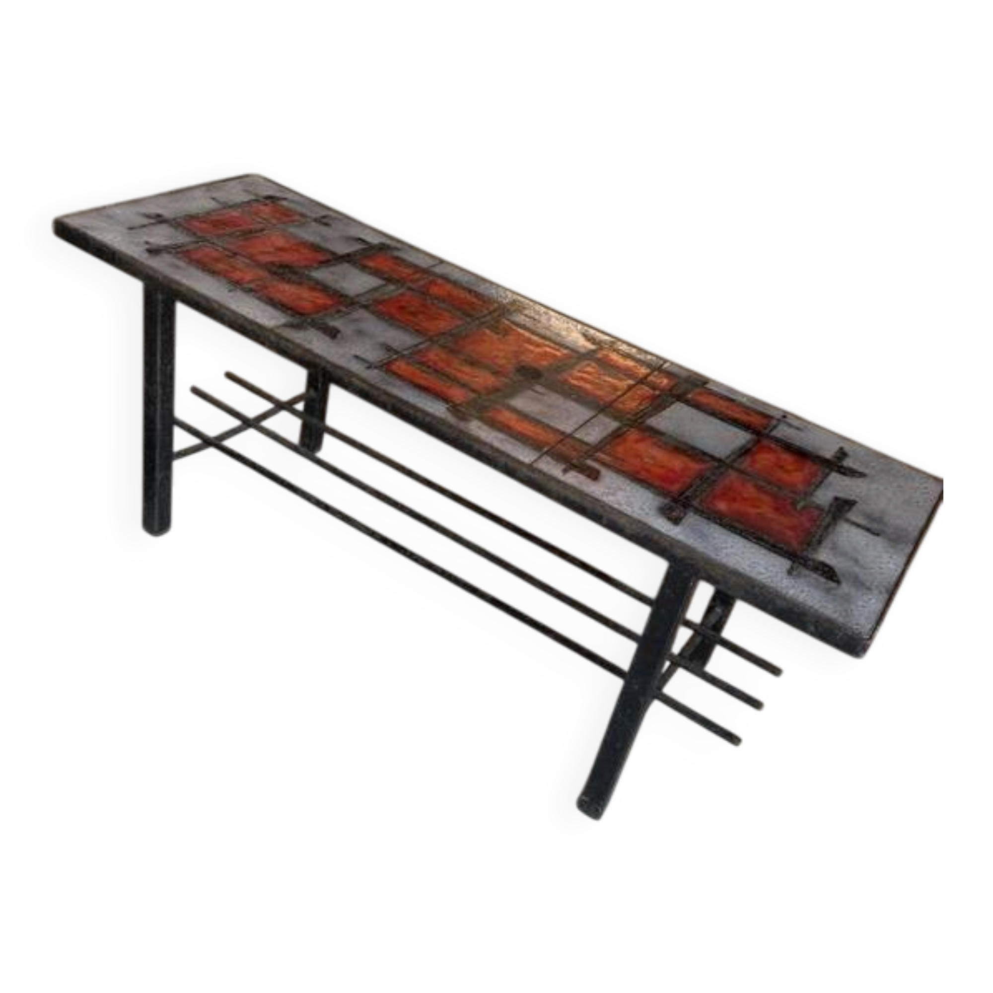Glazed lava coffee table – Jean & Robert Cloutier – Circa 1960